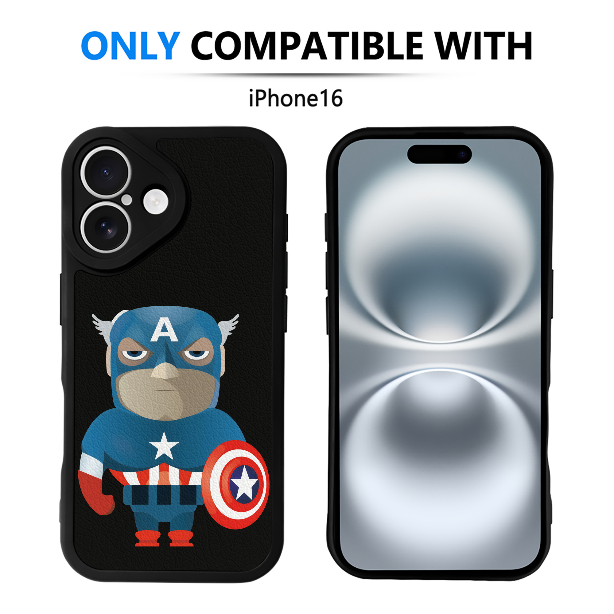 （画像用） アベンジャーズ The Avengers 【iPhone 16シリーズ対応】シリコンスマホケース（レザー調） 材質：シリコン